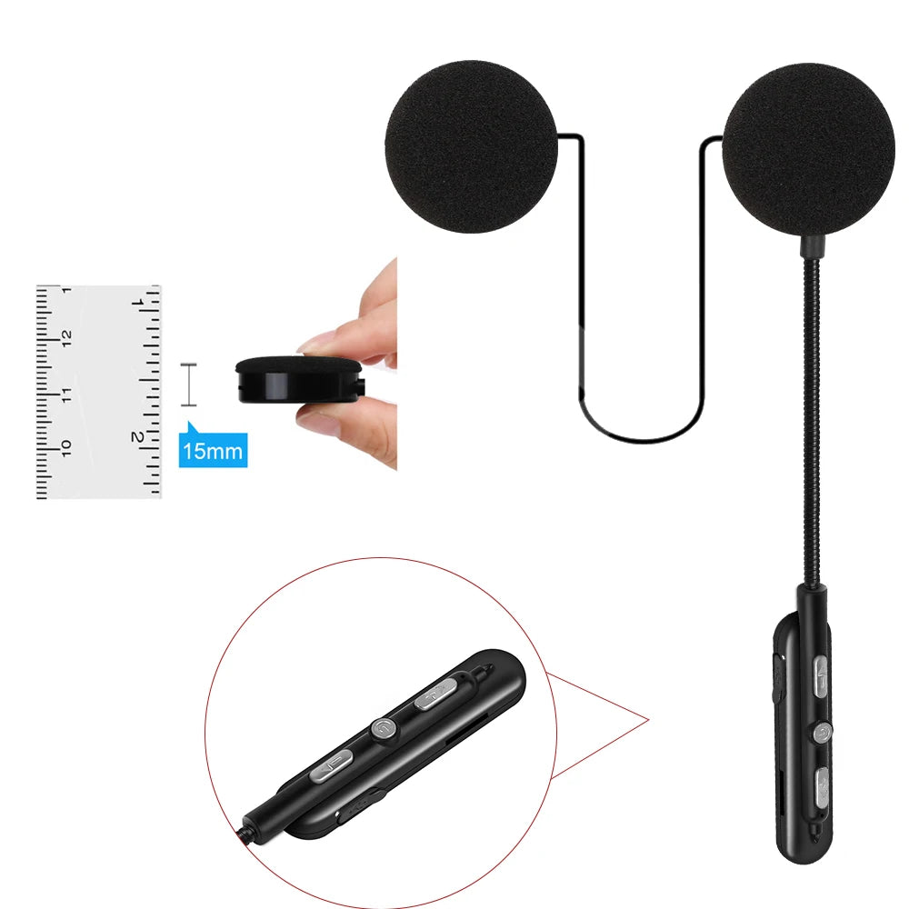 Motorcycle Helmet Bluetooth Headset Waterproof Handsfree Call Kit Wireless Music Receiver Universal Fit