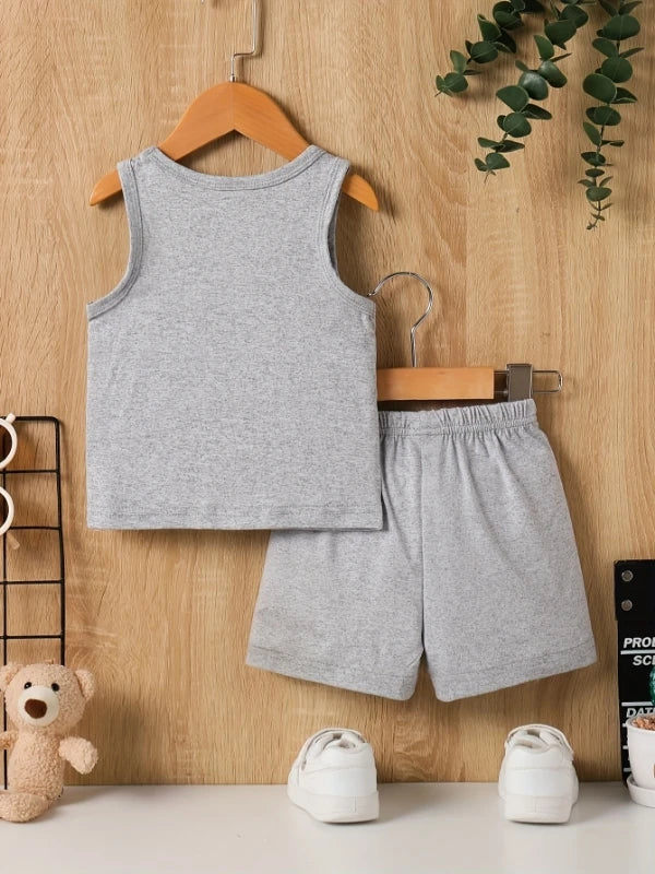 Summer Baby Boys 2PCS Vest & Shorts Outfit