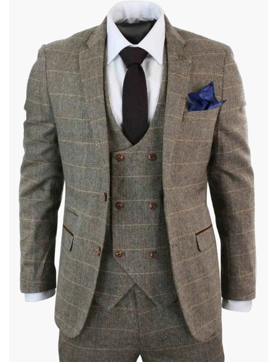 Men’s Wedding Plaid 3-Piece Suit