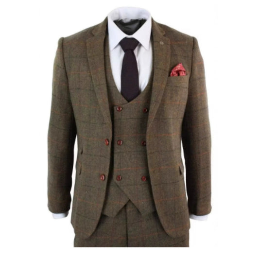 Men’s Wedding Plaid 3-Piece Suit