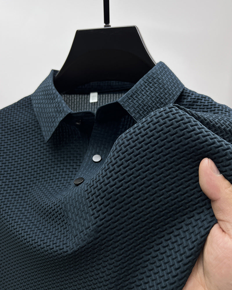 Men’s Business Casual Solid Color Shirt Loose Fit Summer Long Sleeve Office Gentleman Formal Shirt M-4XL