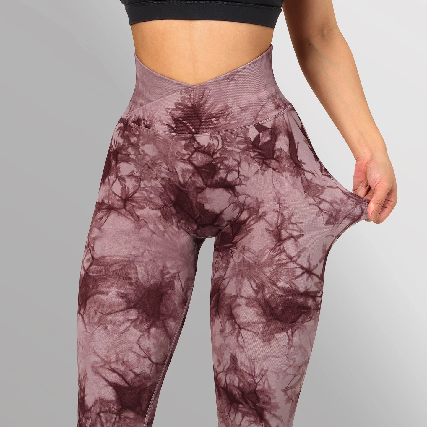 Women Seamless Tie Dye Leggings High Waist Yoga Pants Stretch Fitness Gym Workout Running Sportswear