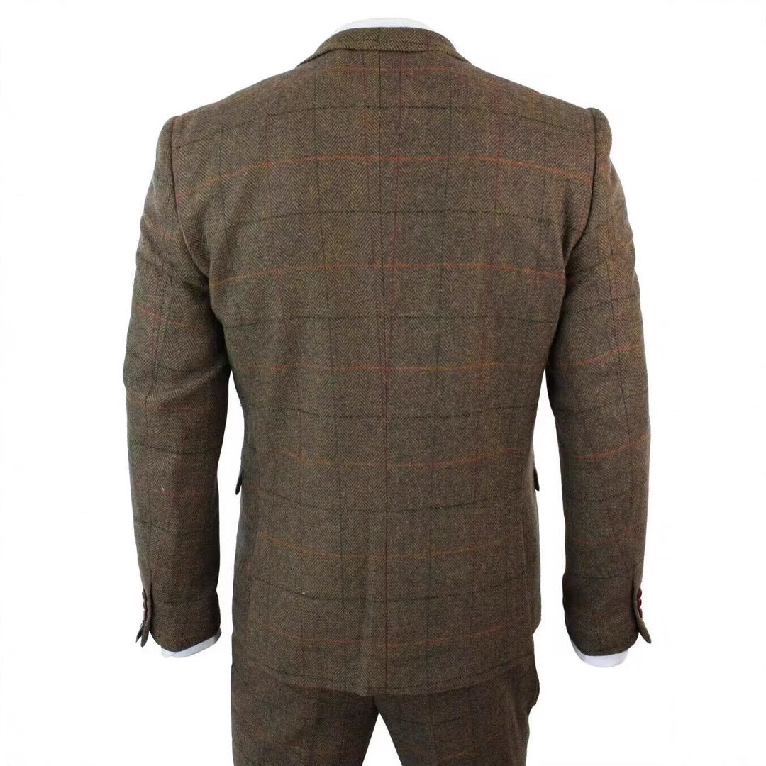Men’s Wedding Plaid 3-Piece Suit