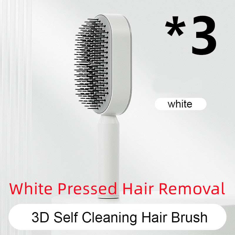 Self Cleaning Hairbrush 3D Air Cushion Detangling Brush Anti Static Scalp Massage No Pull Hair Comb