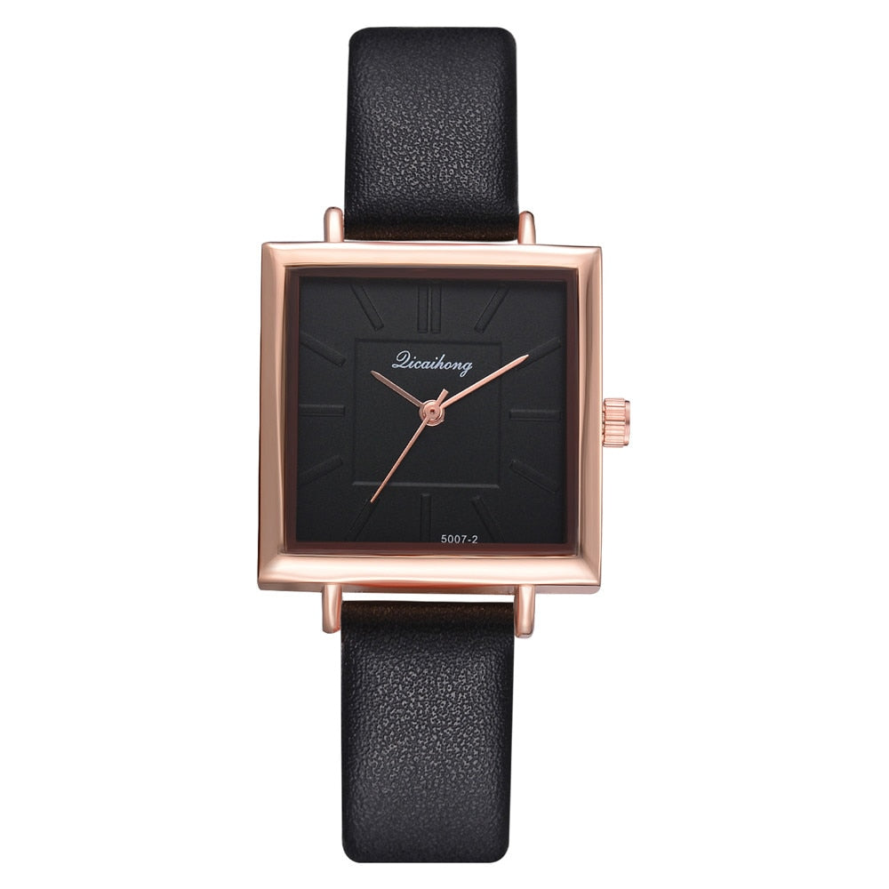 Women’s Square Leather Bracelet Watch