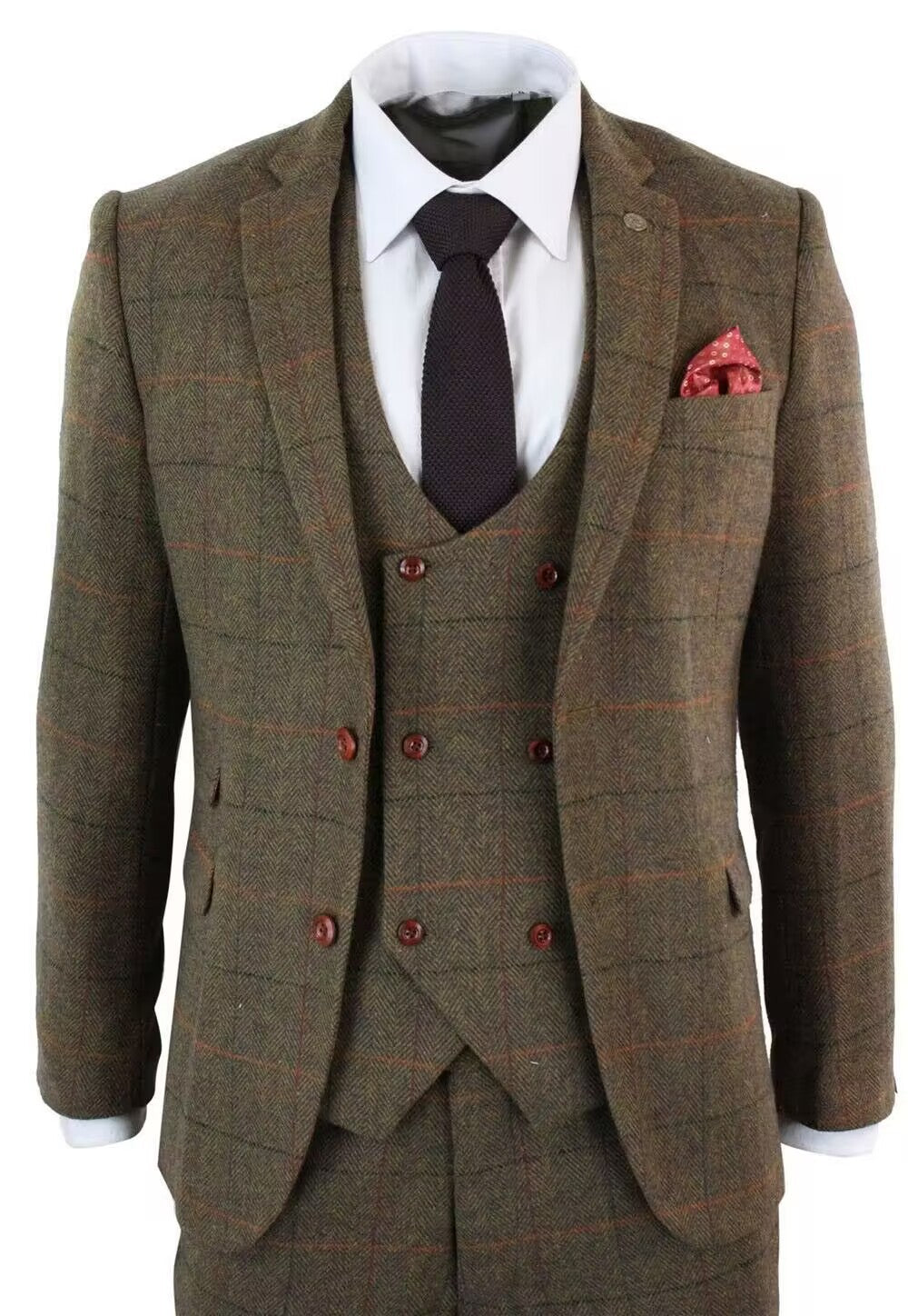 Men’s Wedding Plaid 3-Piece Suit