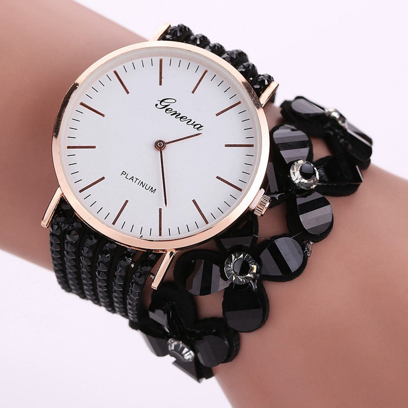 Geneva Floral Quartz Women’s Watch