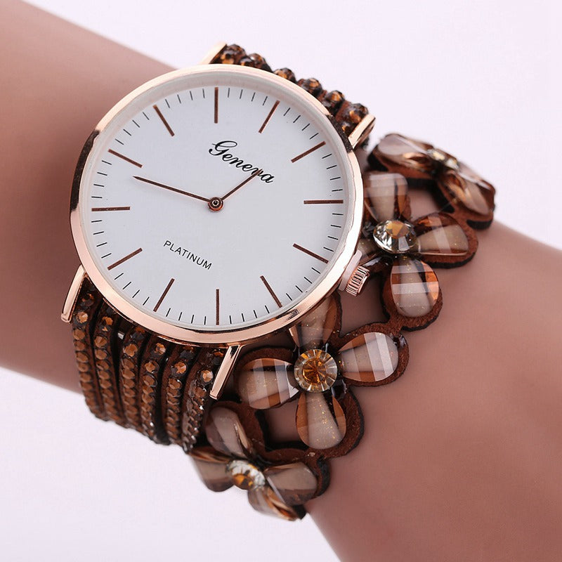 Geneva Floral Quartz Women’s Watch