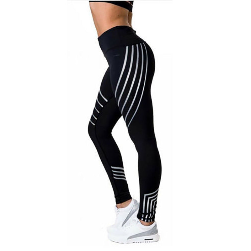 Women Printed High Waist Leggings Stretch Yoga Pants Cotton Blend Fitness Gym Running Casual Ankle Length Tights