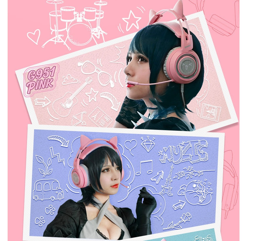 Cat Ear LED Gaming Headphones