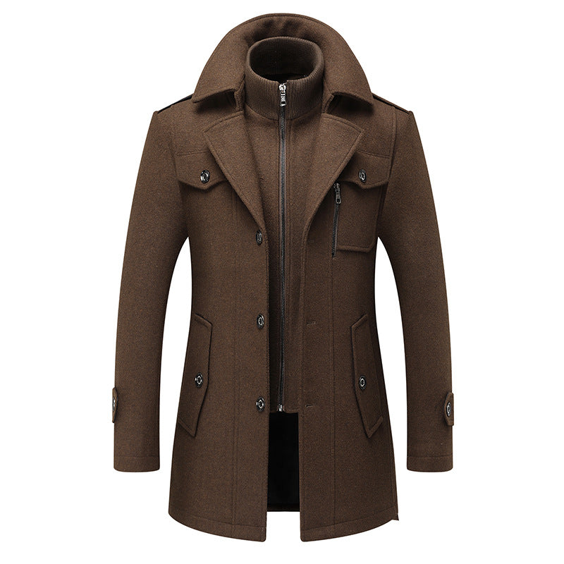 Men’s Double Collar Wool Coat