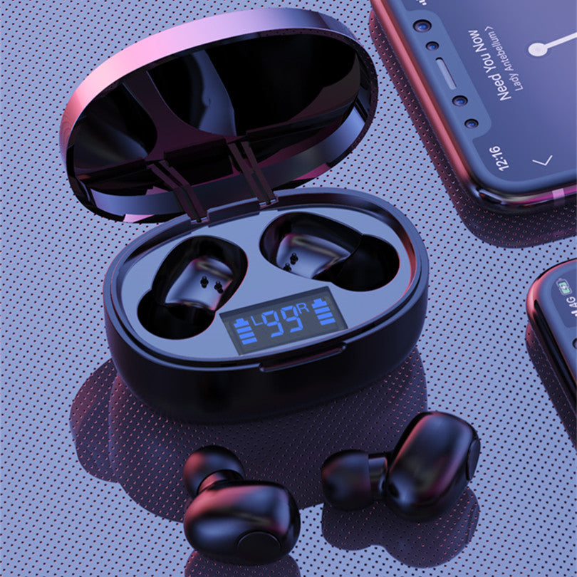 Bluetooth V5.0 Wireless Earbuds 3-Screen Display In Ear Headphones Waterproof Lightweight Stereo Bass Earphones