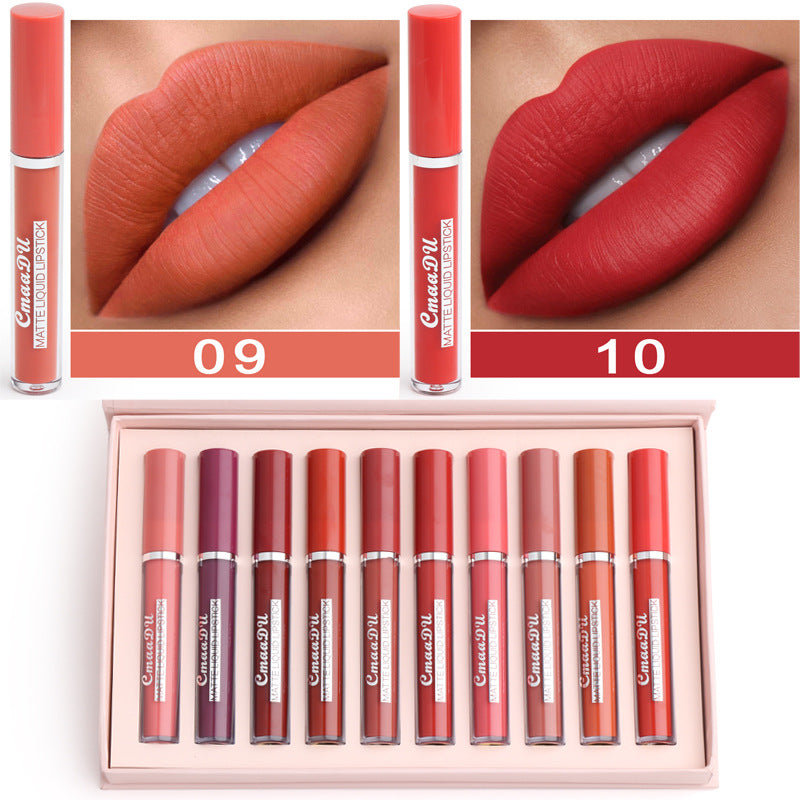 Lip Gloss Set 10PCS Moisturizing Shiny Lip Gloss Long Lasting Hydrating Lip Makeup Collection