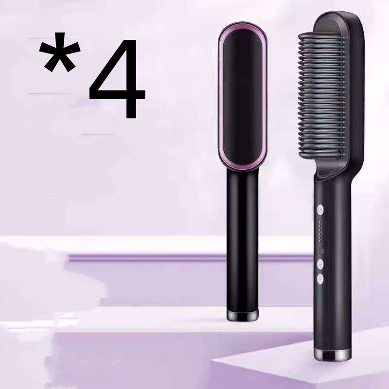 Hair Straightener Brush 2 in 1 Curl & Straight Styler Fast Heating Ceramic Anti Scald Hair Styling Tool