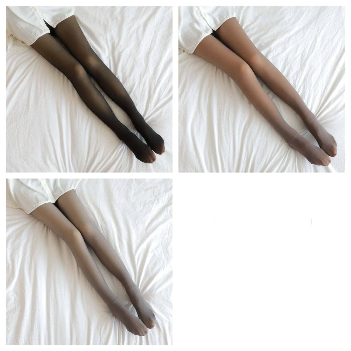 Winter Fleece Lined Fake Translucent Pantyhose High Waist Slim Warm Tights Sheer Look Thermal Leggings