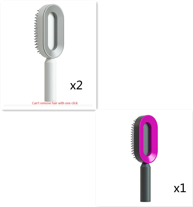 Self Cleaning Hairbrush 3D Air Cushion Detangling Brush Anti Static Scalp Massage No Pull Hair Comb