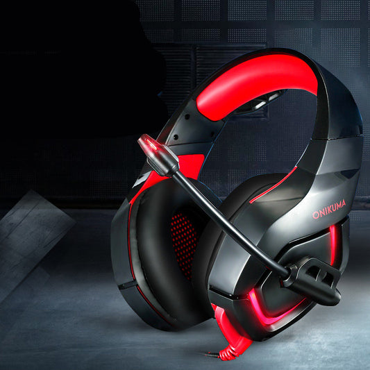 K1-B Gaming Headset 50mm Drivers Stereo Bass Headphones with Microphone RGB LED 3.5mm + USB Wired Headset for PC PS4 Xbox