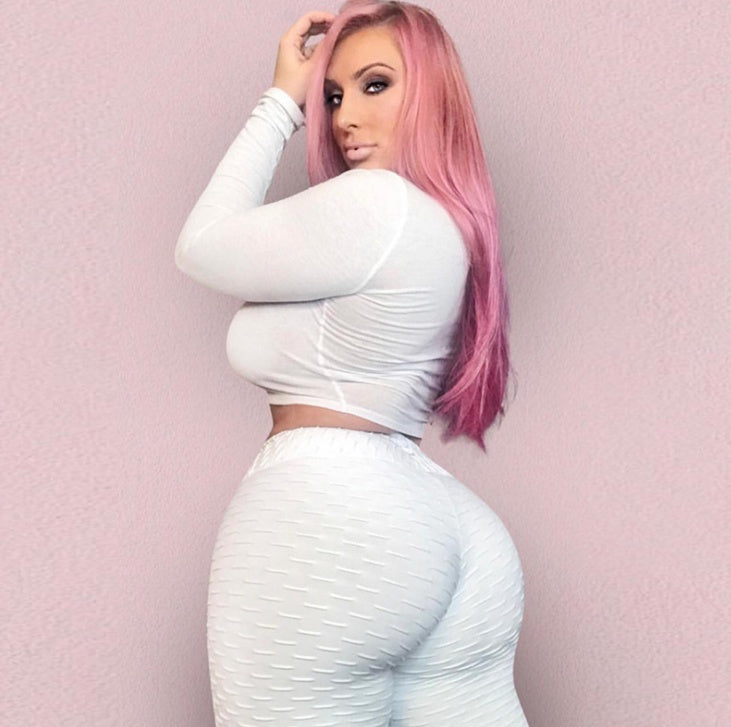 Women’s Slim Fit Jacquard Leggings High Waist Stretch Pencil Pants Breathable Sports Yoga Fitness Tights