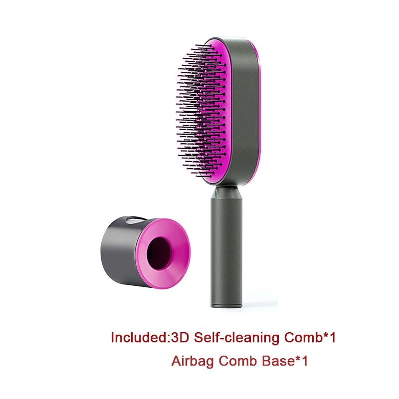 Self Cleaning Hairbrush 3D Air Cushion Detangling Brush Anti Static Scalp Massage No Pull Hair Comb
