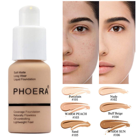 Smoothing liquid foundation waterproof full coverage concealer oil control brightening long lasting makeup