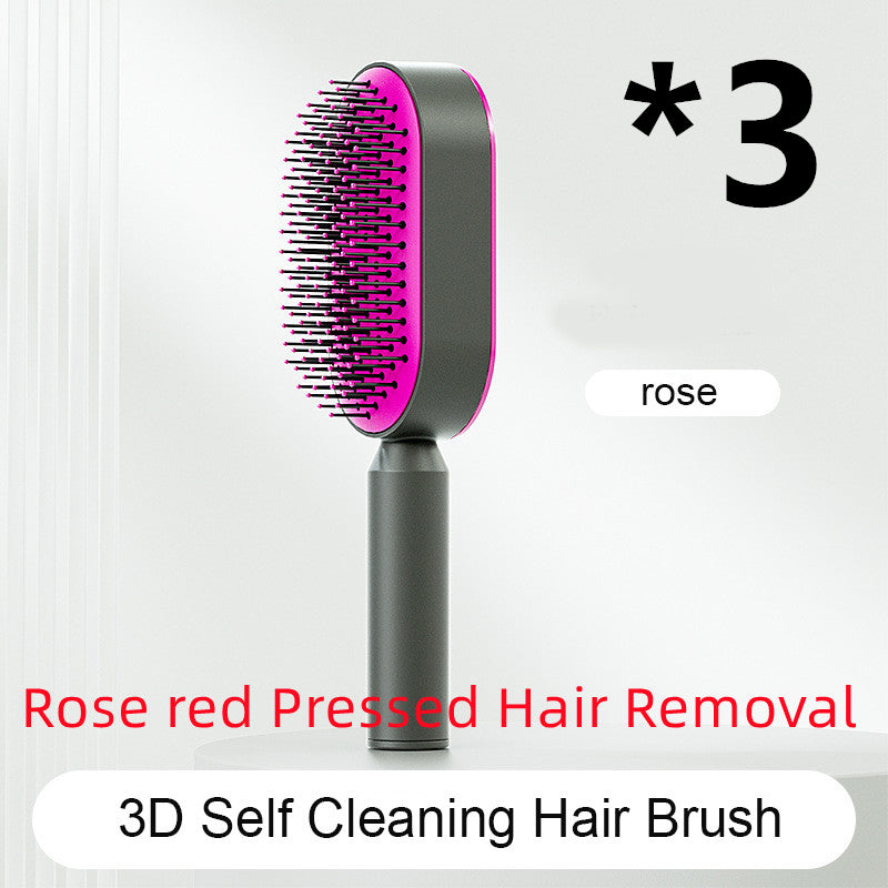 Self Cleaning Hairbrush 3D Air Cushion Detangling Brush Anti Static Scalp Massage No Pull Hair Comb