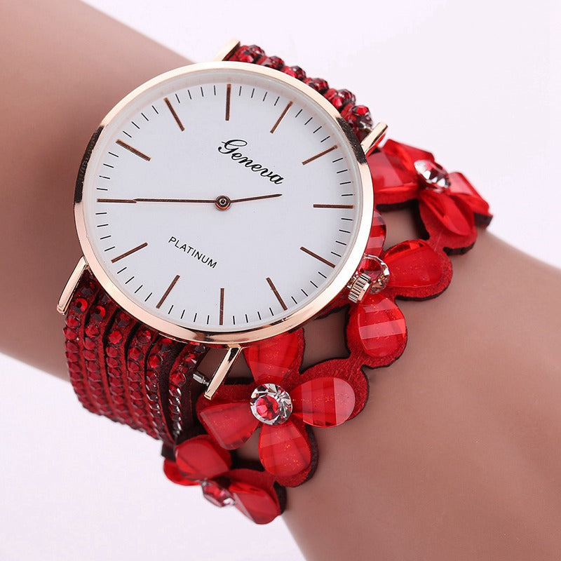 Geneva Floral Quartz Women’s Watch