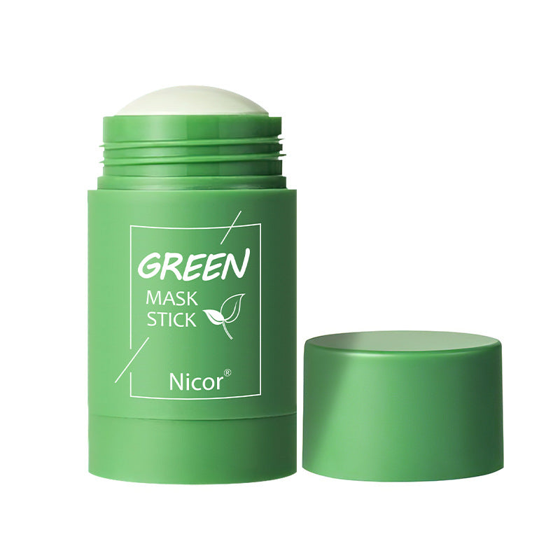Green Tea Cleansing Mask Stick Oil Control Acne Removal Eggplant Face Mask Deep Pore Clean Brightening Skin Care