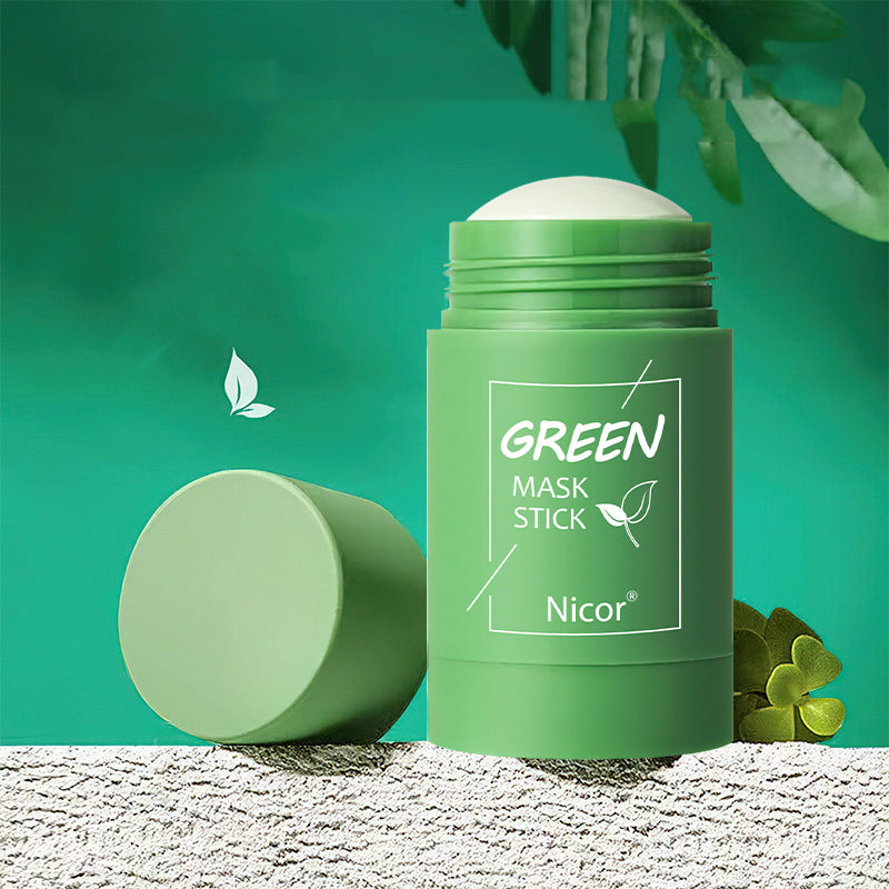 Green Tea Cleansing Mask Stick Oil Control Acne Removal Eggplant Face Mask Deep Pore Clean Brightening Skin Care