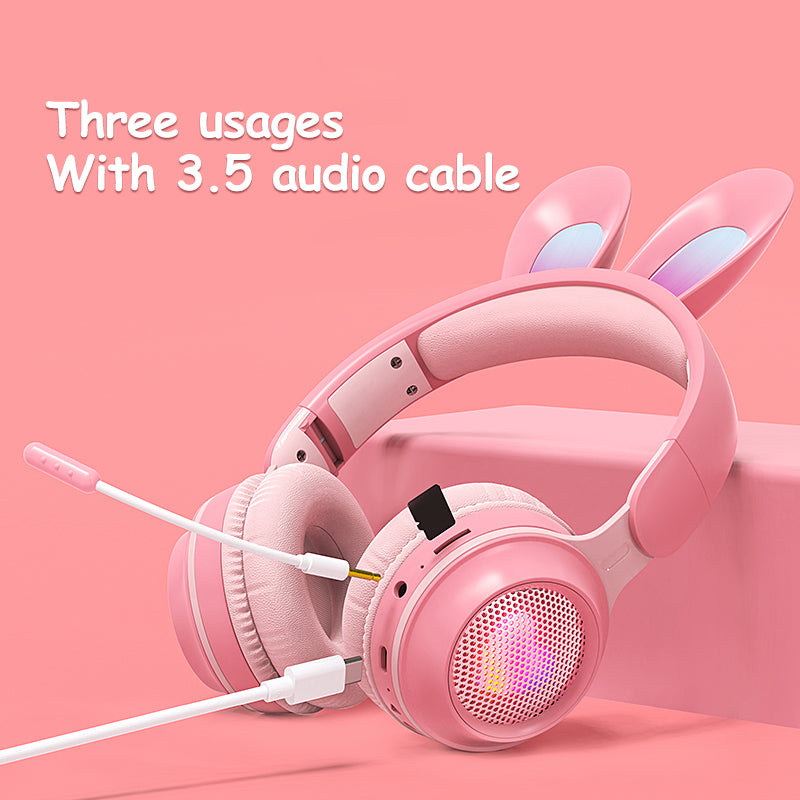 Luminous Rabbit Ear Bluetooth Headphones