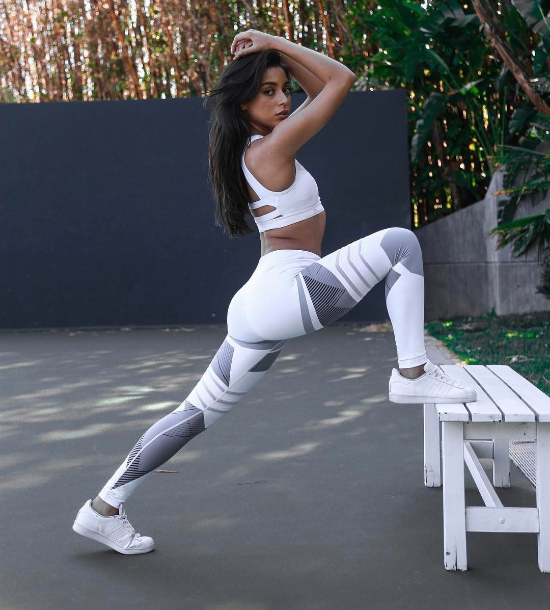 Women printed high waist leggings cotton polyester spandex stretch yoga gym fitness ankle length pants
