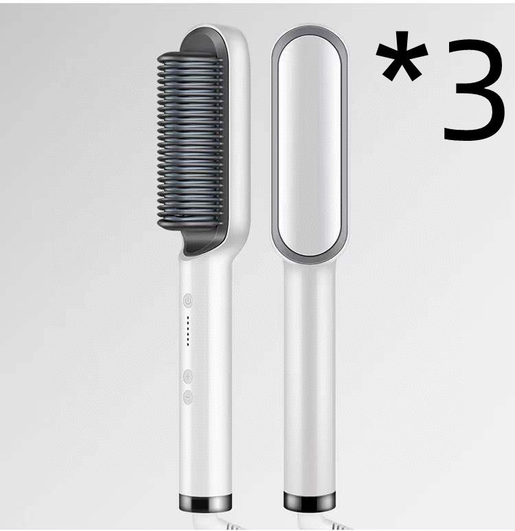 Hair Straightener Brush 2 in 1 Curl & Straight Styler Fast Heating Ceramic Anti Scald Hair Styling Tool