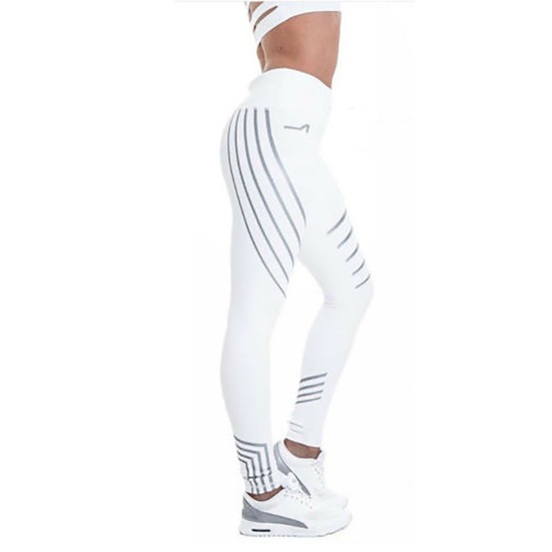 Women Printed High Waist Leggings Stretch Yoga Pants Cotton Blend Fitness Gym Running Casual Ankle Length Tights