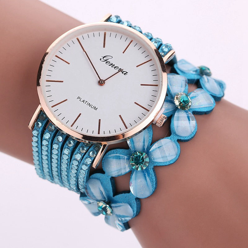 Geneva Floral Quartz Women’s Watch