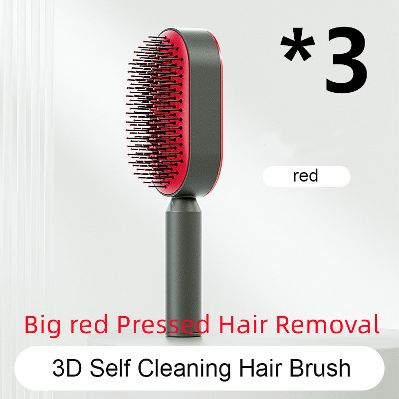 Self Cleaning Hairbrush 3D Air Cushion Detangling Brush Anti Static Scalp Massage No Pull Hair Comb