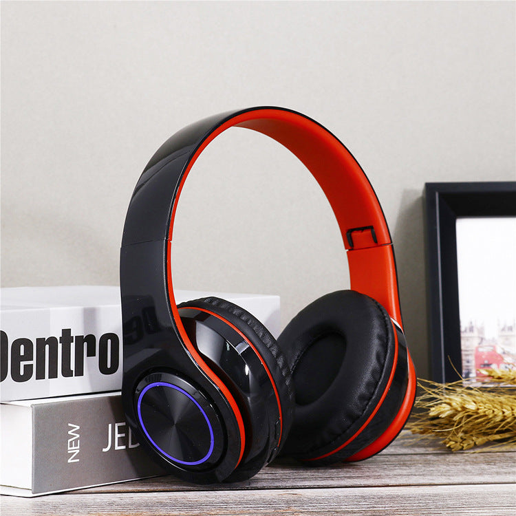 Bluetooth 5.0 Wireless Headphones Foldable Stereo Bass Headset LED Light MP3 AUX 3.5mm Long Battery Over Ear Headphones with Mic