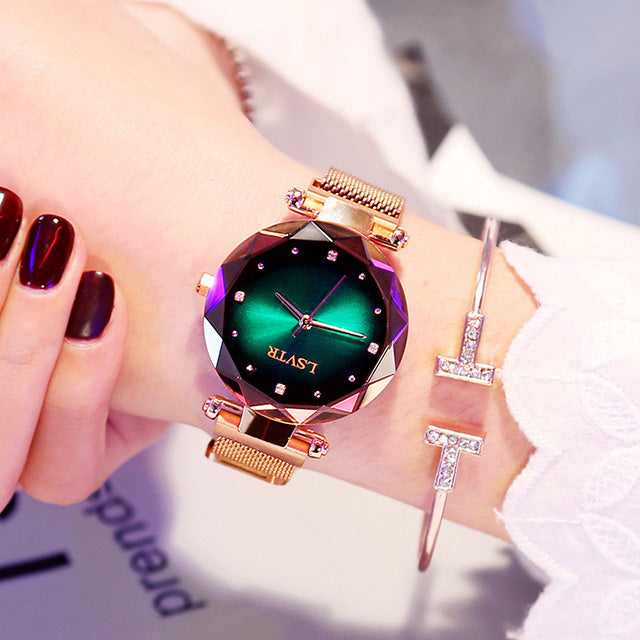 Rose Gold Starry Sky Women Watch