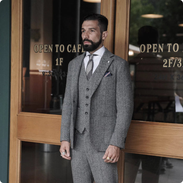 Men’s British Herringbone Wool Blazer