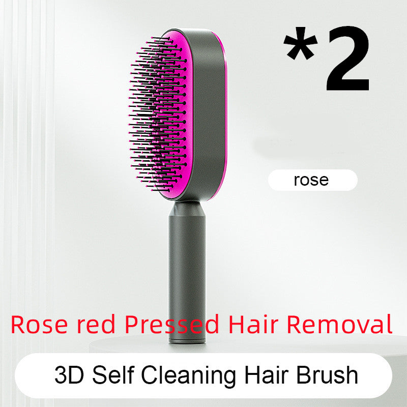 Self Cleaning Hairbrush 3D Air Cushion Detangling Brush Anti Static Scalp Massage No Pull Hair Comb