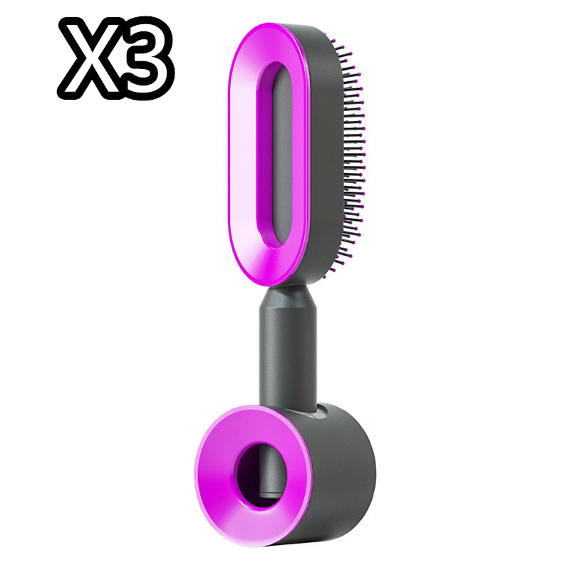 Self Cleaning Hairbrush 3D Air Cushion Detangling Brush Anti Static Scalp Massage No Pull Hair Comb
