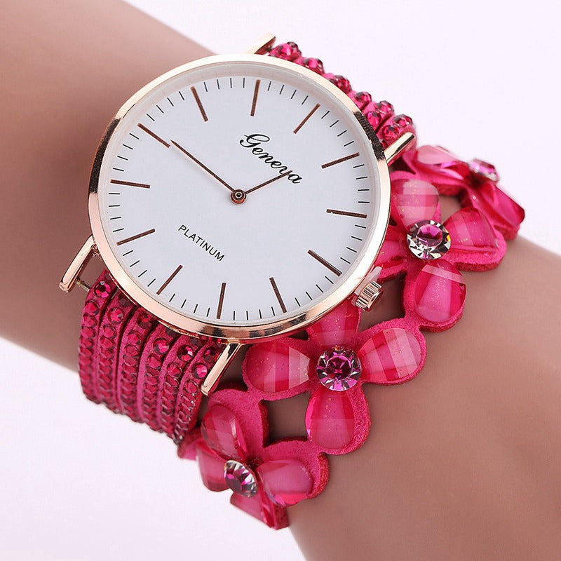 Geneva Floral Quartz Women’s Watch