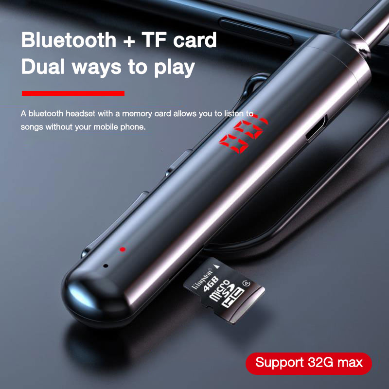 Bluetooth 5.0 Wireless Earphones 60H Playtime Stereo Bass Headphones 600mAh Long Battery In Ear Headset with Mic