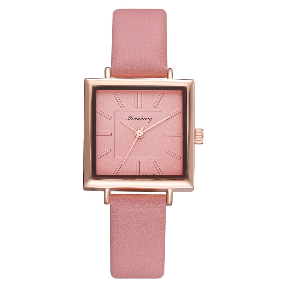 Women’s Square Leather Bracelet Watch