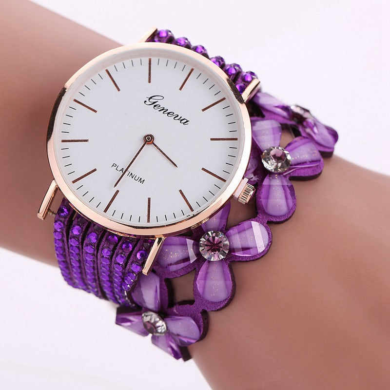 Geneva Floral Quartz Women’s Watch