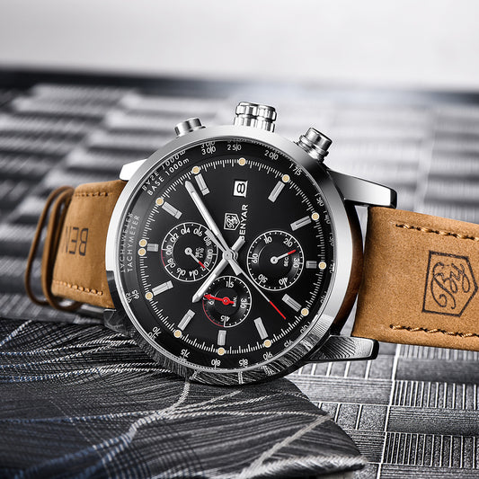 Men’s Luxury Quartz Leather Watch