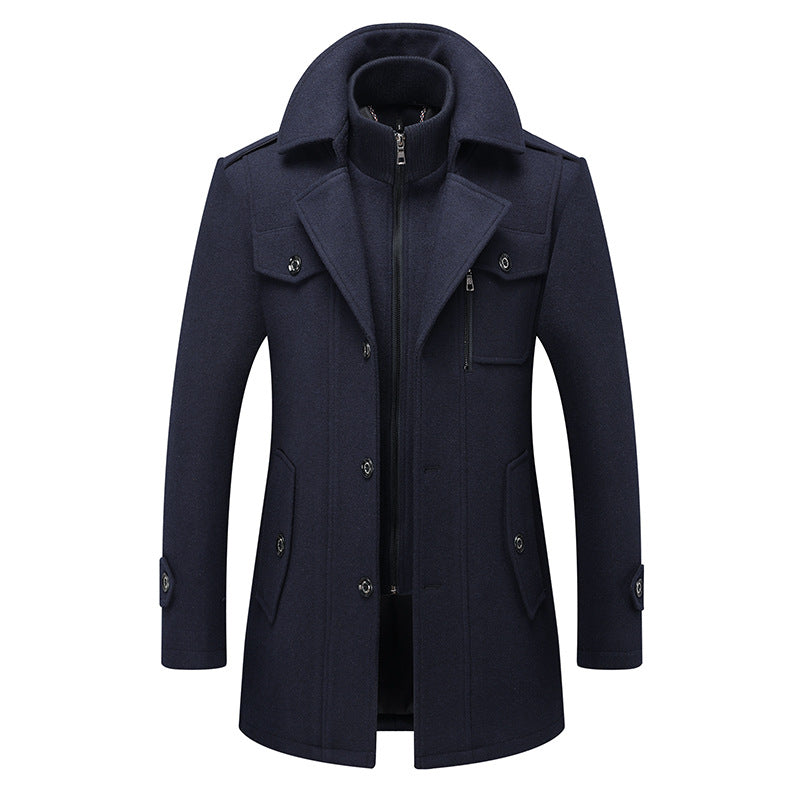 Men’s Double Collar Wool Coat