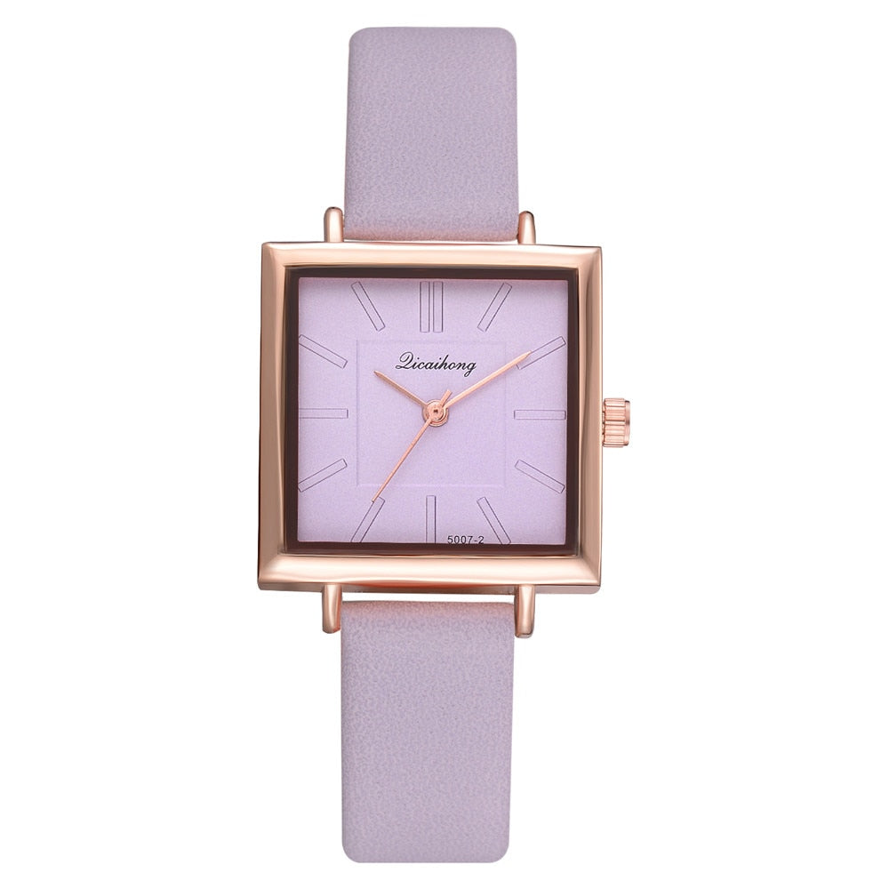 Women’s Square Leather Bracelet Watch