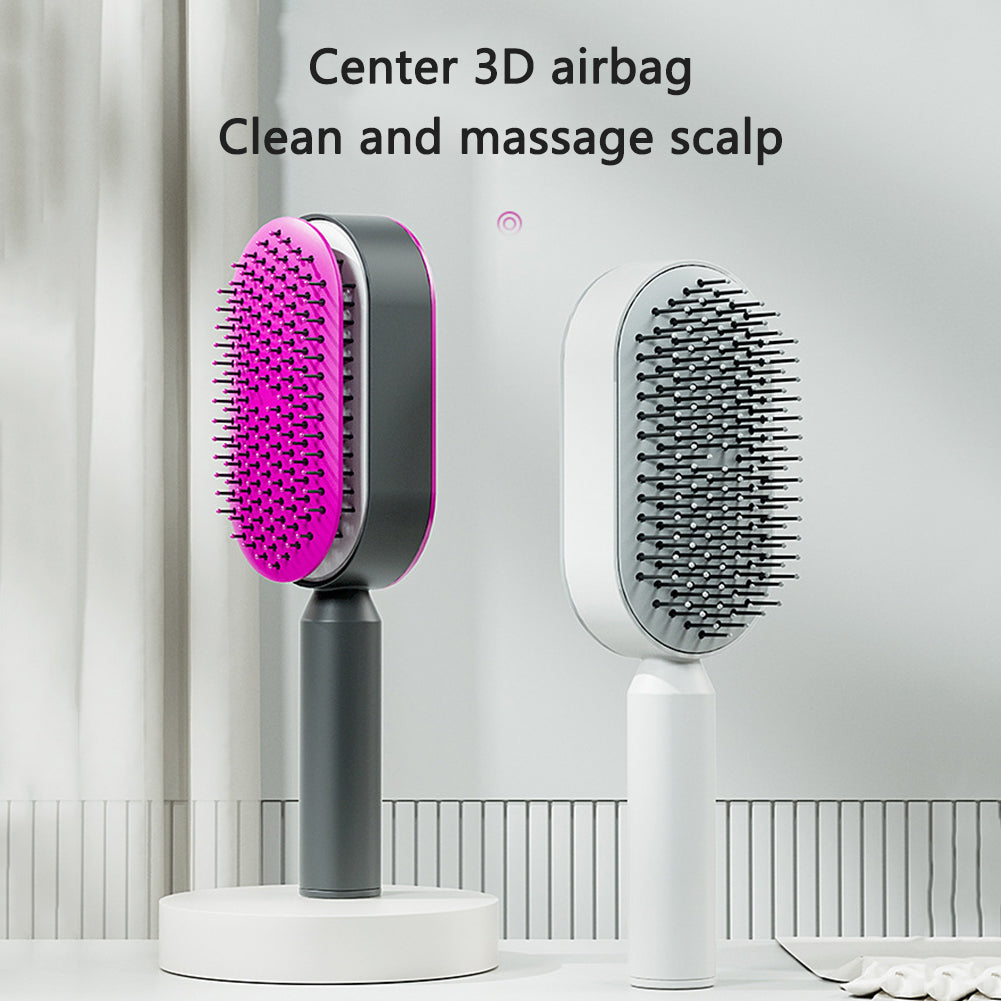 Self Cleaning Hairbrush 3D Air Cushion Detangling Brush Anti Static Scalp Massage No Pull Hair Comb