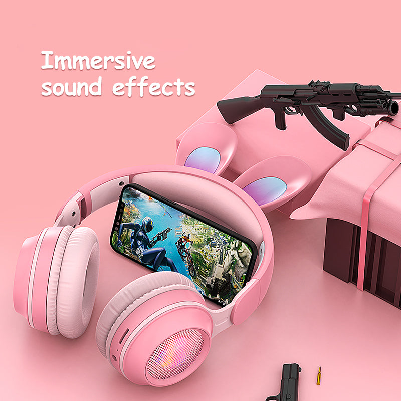 Luminous Rabbit Ear Bluetooth Headphones