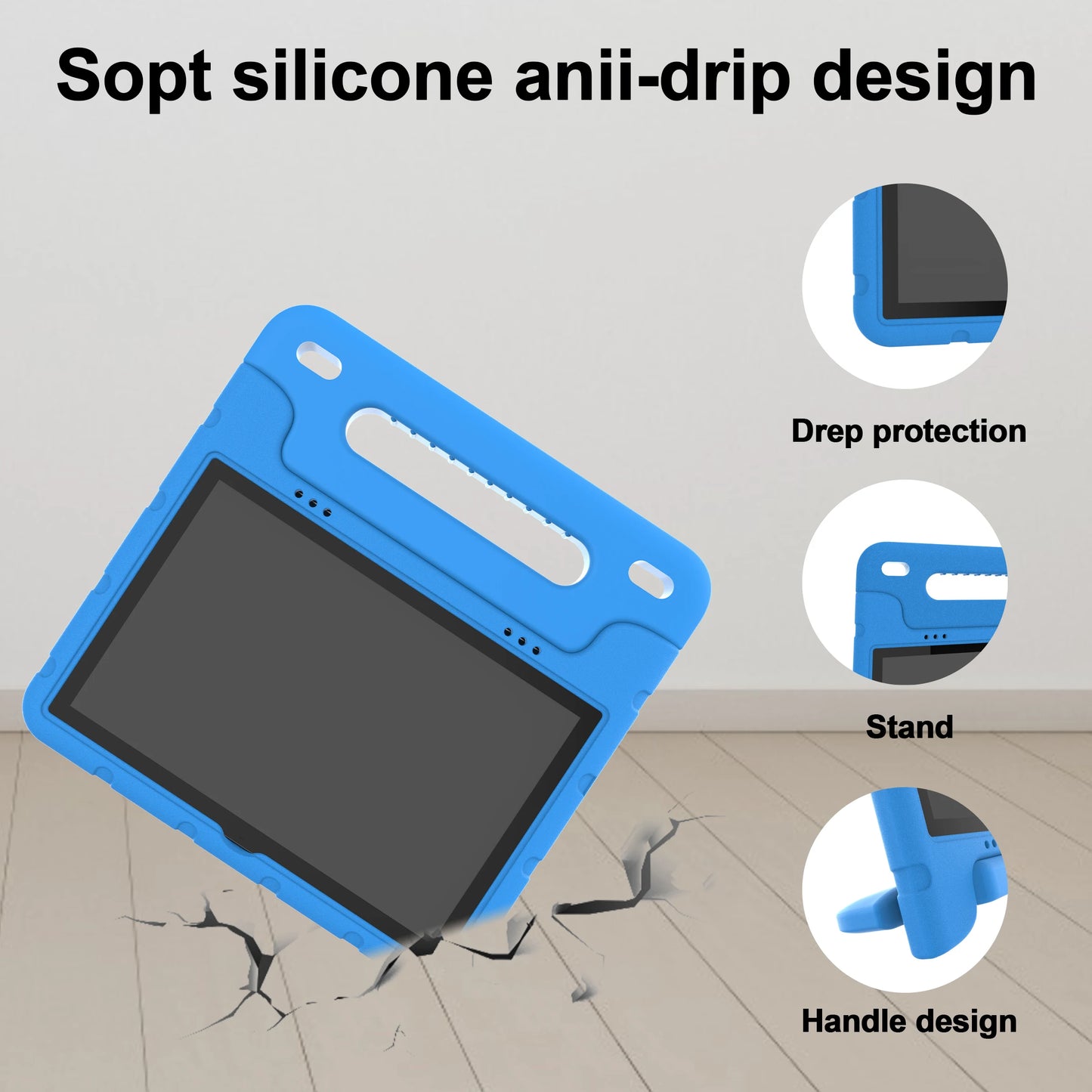 10 inch children's tablet, Android 13 tablet, with shock resistant protective case holder