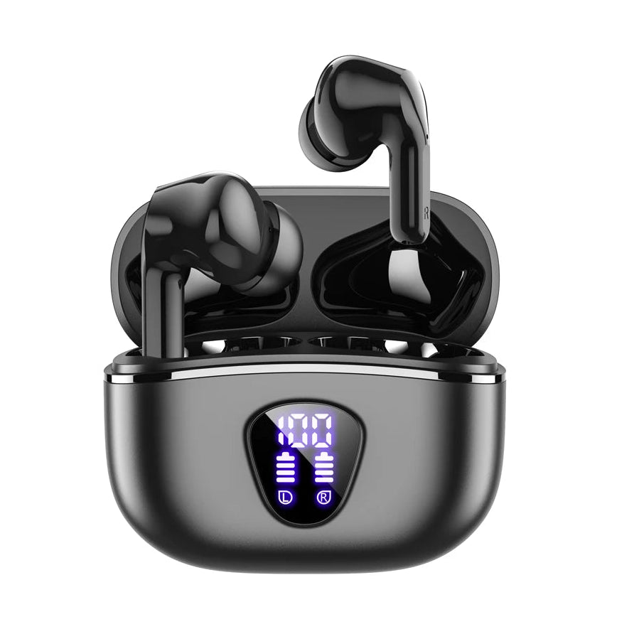 SANVNET I53 Bluetooth 5.3 Wireless Earbuds Active Noise Cancelling Semi In-Ear Headphones with HD Calls Type-C Charging